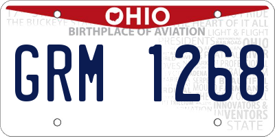 OH license plate GRM1268