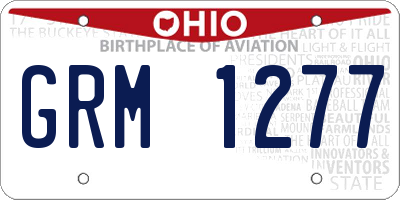 OH license plate GRM1277