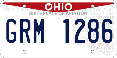 OH license plate GRM1286