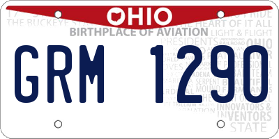 OH license plate GRM1290