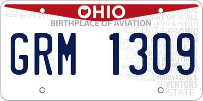 OH license plate GRM1309