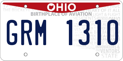 OH license plate GRM1310
