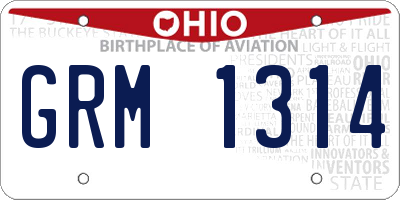 OH license plate GRM1314