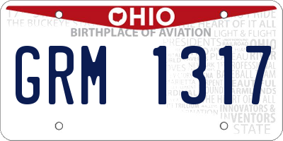 OH license plate GRM1317