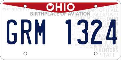 OH license plate GRM1324
