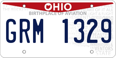 OH license plate GRM1329