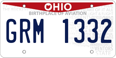 OH license plate GRM1332