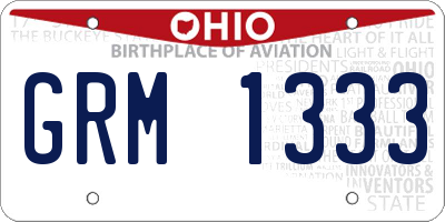OH license plate GRM1333