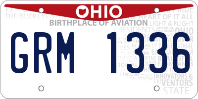 OH license plate GRM1336