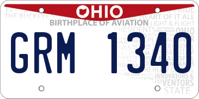 OH license plate GRM1340