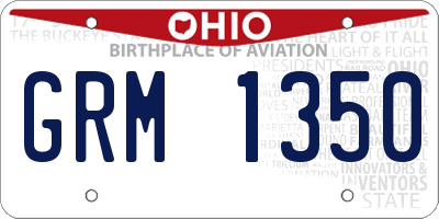 OH license plate GRM1350