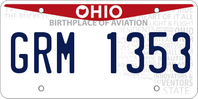 OH license plate GRM1353