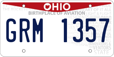 OH license plate GRM1357