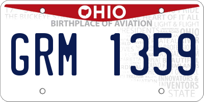 OH license plate GRM1359
