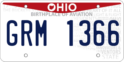 OH license plate GRM1366