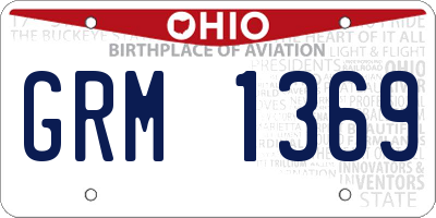 OH license plate GRM1369