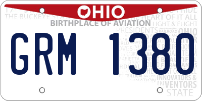 OH license plate GRM1380