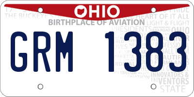 OH license plate GRM1383