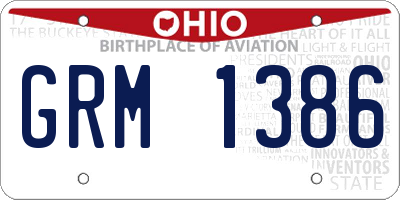 OH license plate GRM1386