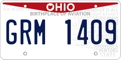 OH license plate GRM1409