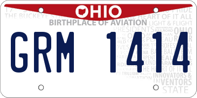 OH license plate GRM1414