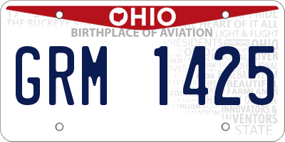 OH license plate GRM1425