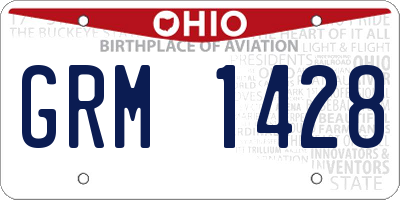 OH license plate GRM1428