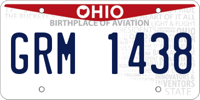 OH license plate GRM1438