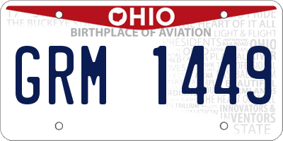 OH license plate GRM1449