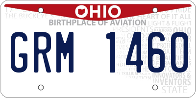 OH license plate GRM1460