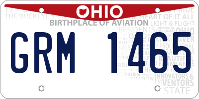 OH license plate GRM1465