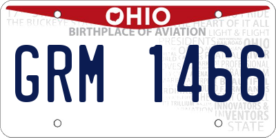 OH license plate GRM1466