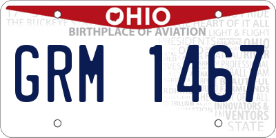 OH license plate GRM1467