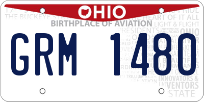 OH license plate GRM1480