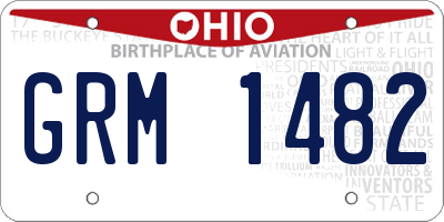 OH license plate GRM1482