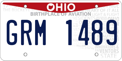 OH license plate GRM1489