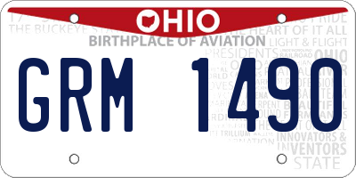 OH license plate GRM1490