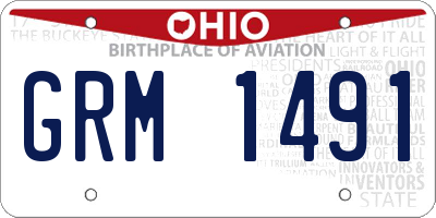 OH license plate GRM1491