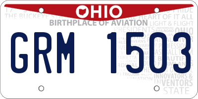 OH license plate GRM1503