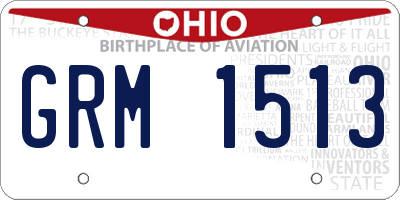 OH license plate GRM1513