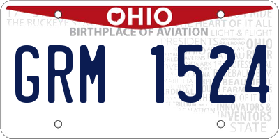 OH license plate GRM1524