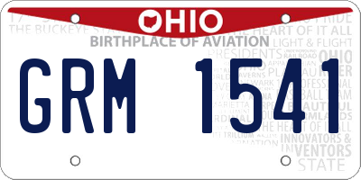 OH license plate GRM1541