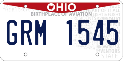 OH license plate GRM1545