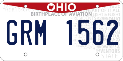 OH license plate GRM1562