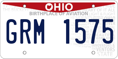 OH license plate GRM1575