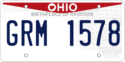 OH license plate GRM1578