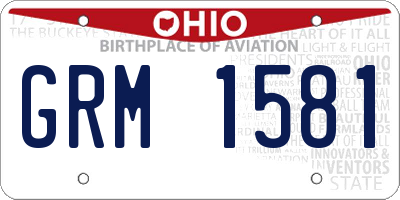 OH license plate GRM1581