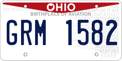 OH license plate GRM1582