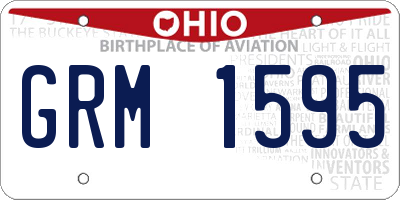 OH license plate GRM1595