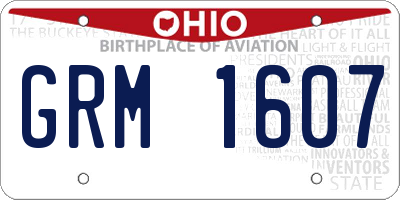 OH license plate GRM1607